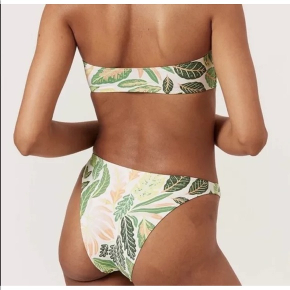 NWT Set Solid & Striped The Tati Palm Leaf Bikini S Bottom & XL Top - Picture 2 of 5
